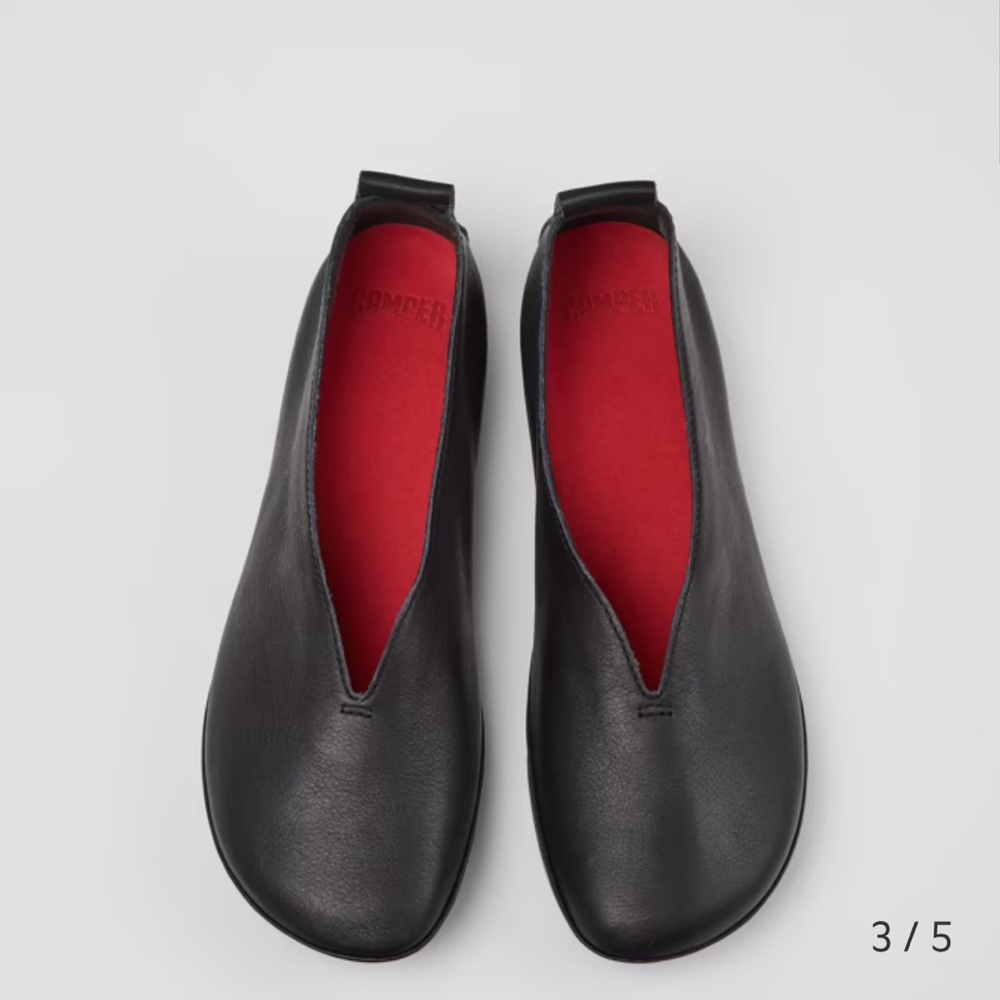 Right Nina - Black Leather Ballerinas for Women